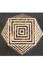 Angular table buffalo bones inlay, brown and white