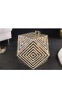 Tabela angular búfalo ossos inlay, marrom e branco