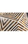 Angular table buffalo bones inlay, brown and white