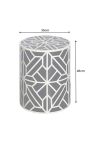 Cylindrisk sidebord med indlagt buffelben, sort og hvid