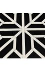 Tabela lateral cilíndrica búfalo ossos inlay, preto e branco