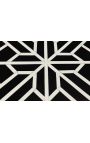 Table d’appoint cylindrique en marqueterie d’os de buffle, noir et blanc