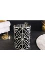 Cylindrical side table buffalo bones inlay, black and white