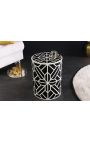 Cylindrical side table buffalo bones inlay, black and white