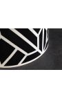 Cylindrical side table buffalo bones inlay, black and white