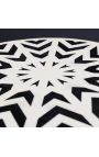 Table d’appoint cylindrique en marqueterie d’os de buffle, blanc et noir