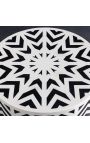 Table d’appoint cylindrique en marqueterie d’os de buffle, blanc et noir