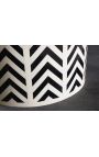 Table d’appoint cylindrique en marqueterie d’os de buffle, blanc et noir