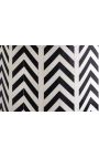 Cylindrical side table in buffalo bones inlay, white and black