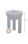 Table d'appoint "Boule en Manguier" en acier noir