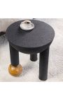 Table d'appoint "Boule en Manguier" en acier noir