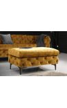 Bench Rhea Art Deco Chesterfield design mustard velvet