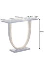 Gouden aluminium console met zwarte marmeren top - 80 cm