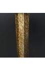 Gouden aluminium console met zwarte marmeren top - 80 cm