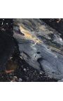 Χρυσή κονσόλα αλουμινίου με μαύρο μάρμαρο - 80 cm