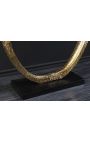 Gouden aluminium console met zwarte marmeren top - 80 cm