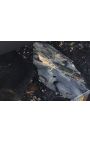 Consolle in alluminio oro con piano in marmo nero - 80 cm