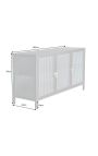 Modernes Glas Sideboard "TOKYO" schwarzes metall und glas, goldgriffe – 105 cm