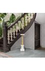 Empire style white marble column with gilt bronze