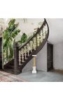 Empire style white marble column with gilt bronze
