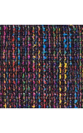 Cuscino quadrato tessuto ricci e satinato multicolore e nero 45 x 45
