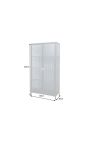 Hedendaagse glazen kast "TOKIO" zwart metaal en glas, gouden handgrepen 160 cm