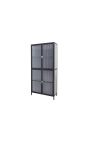 Armadio in vetro contemporaneo "TOKYO" metallo nero e vetro, maniglie in oro – 180cm