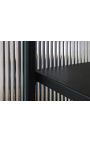 Moderne Glasschrank "TOKYO" schwarzes metall und glas, goldgriffe – 180cm