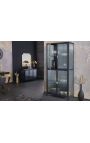 Armadio in vetro contemporaneo "TOKYO" metallo nero e vetro, maniglie in oro – 180cm