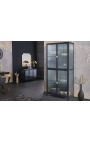 Armadio in vetro contemporaneo "TOKYO" metallo nero e vetro, maniglie in oro – 180cm