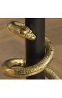 Журнальный столик SERPENT из алюминия, черного и золотого цвета, со столешницей из белого мрамора