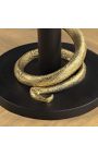 Журнальный столик SERPENT из алюминия, черного и золотого цвета, со столешницей из белого мрамора