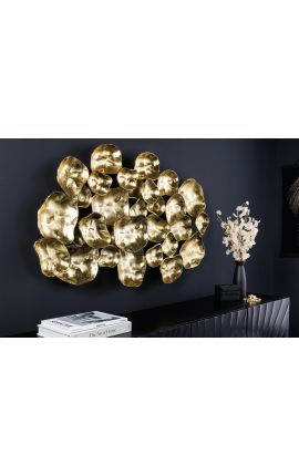 Stor abstrakt väggdekoration i guldmetall 100 cm