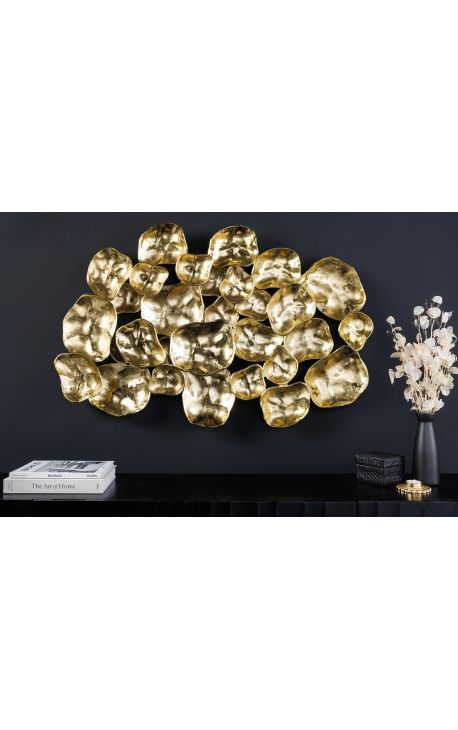 Gran decoració de paret abstracta en metall d'or 100 cm