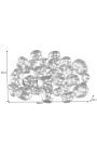 Large abstract metal wall decoration silver 100 cm