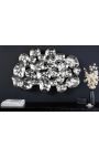 Grande astratto metallo parete decorazione argento 100 cm