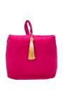 Almofada de cunha de bloqueio de porta de veludo colorido Fuchsia com borla