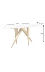 Console CALYPSO in acciaio spazzolato oro e top in ceramica marmo bianco look