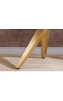 CALYPSO console in gold brushed steel and top ceramic marble white look
