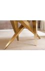 CALYPSO goud geborsteld stalen eettafel top keramisch marmer wit - 200 cm