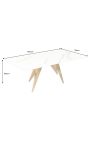 Coffee table CALYPSO in gold brushed steel and top ceramic marble white