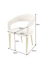 Een paar CALYPSO eetstoelen in gestructureerd beige fluweel met gouden benen