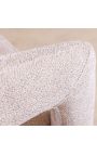 Paire de chaises de repas CALYPSO en velours beige structuré avec pieds dorés