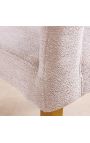 Pareja de sillas de comedor de CALYPSO en terciopelo beige estructurado con patas de oro