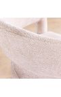 Par CALYPSO matstolar i strukturerad beige sammet med guldben