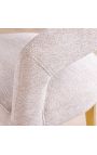 Pair of CALYPSO dining chairs in structured beige velvet with gold legs