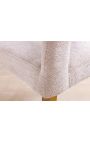 Pareja de sillas de comedor de CALYPSO en terciopelo beige estructurado con patas de oro