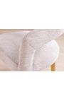 Pareja de sillas de comedor de CALYPSO en terciopelo beige estructurado con patas de oro