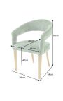 Pair of CALYPSO dining chairs in structured beige velvet with gold legs (Dupliqué)