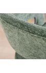 Pareja de sillas de comedor de CALYPSO en terciopelo beige estructurado con patas de oro (Dupliqué)